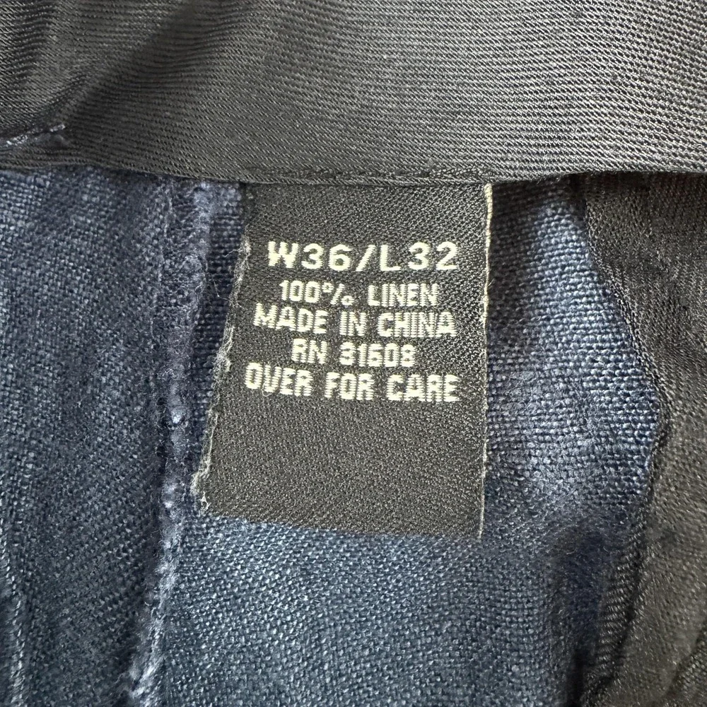 Jos. A. Bank Travelers Dress Pants Mens 36x32 Blue Classic Linen Cuffed Office